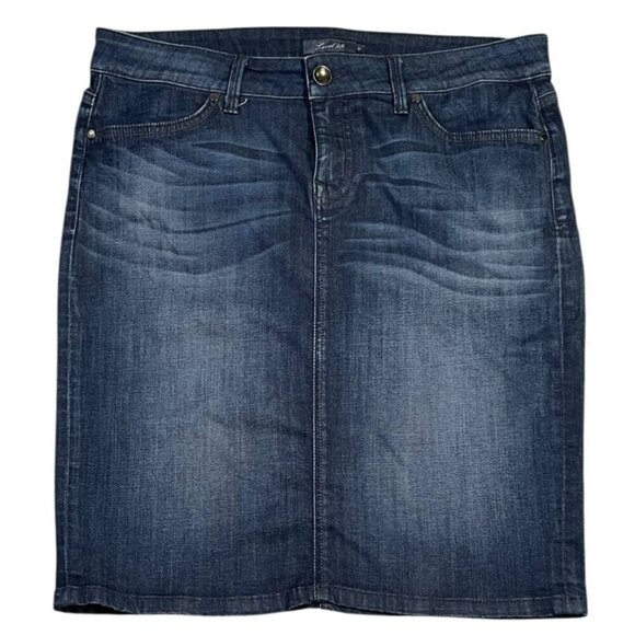 Level 99 Dresses & Skirts - Level 99 Dark Wash Denim Stretch Jean Skirt Size 31 Anthropologie